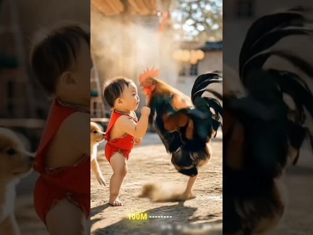 Chicken Vs Baby Fighting Ai Video Editing | Ai Video Editing