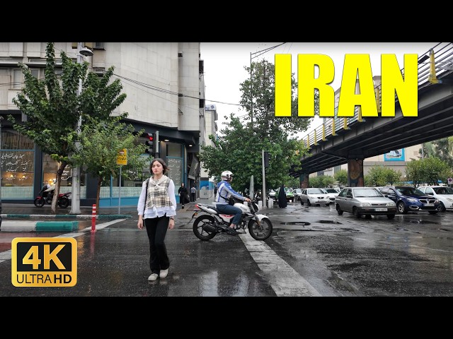 Tehran Rainy Day Walk in Autumn 2024 ☔️ Rain walk [4k]