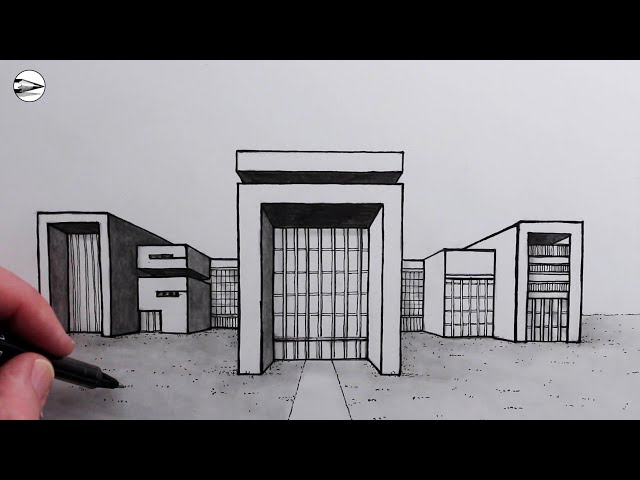 How to Draw a Modern Building in One-Point Perspective