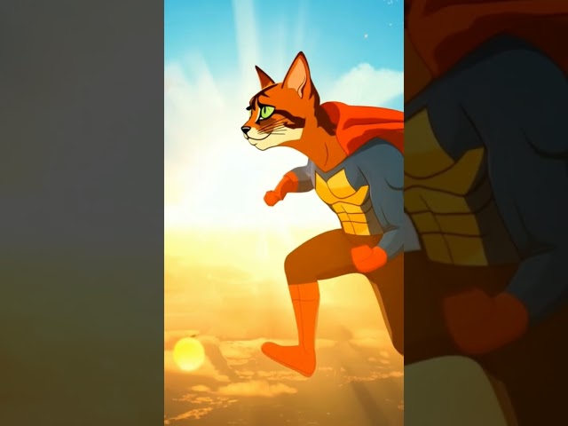 Super Cat Saves the Day! / Weird AI art that makes no sense #shorts