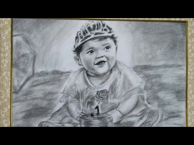 How to draw a child | free-hand charcoal portrait | Portrait of Naisa