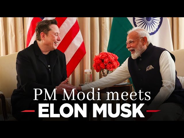 PM Modi meets CEO of Tesla and SpaceX, Mr. Elon Musk, in Washington DC, USA