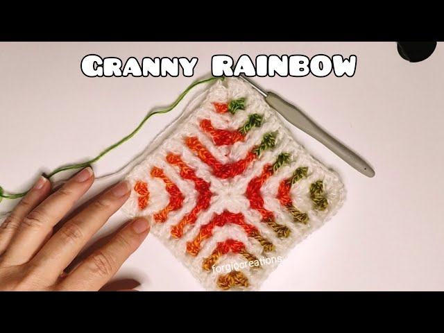 Mattonella ARCOBALENO facile granny square /New rainbow granny square