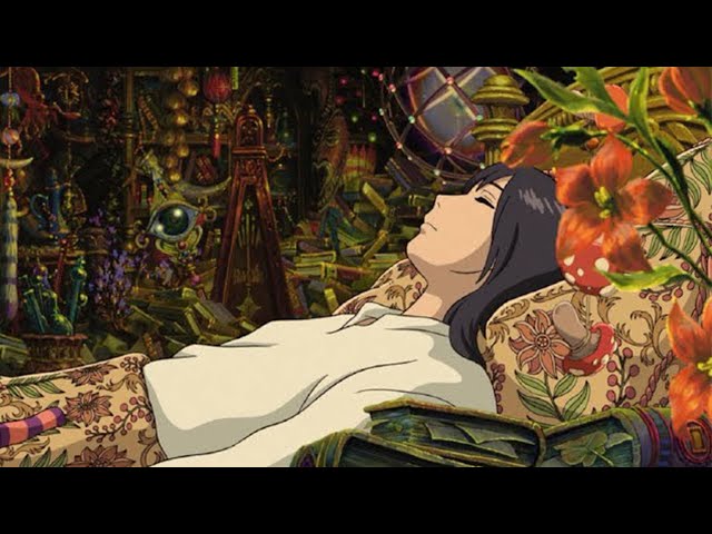 taking a nap in room while it's raining [ASMR] Sleeping,Studying | Howl's Moving Castle Ambience pt2