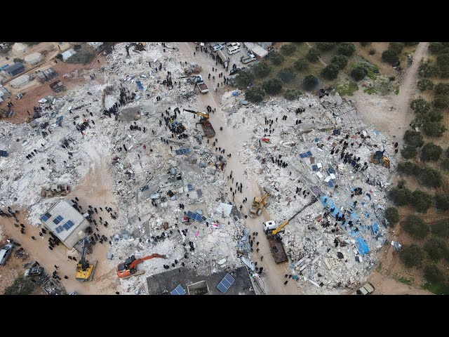 The 360° and VR footage depicts the devastation wrought by the earthquake in Syria.