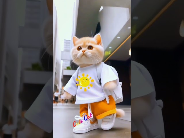 Cute cat funny dance video 😻😻 #funny #viralvideo #cat #shorts