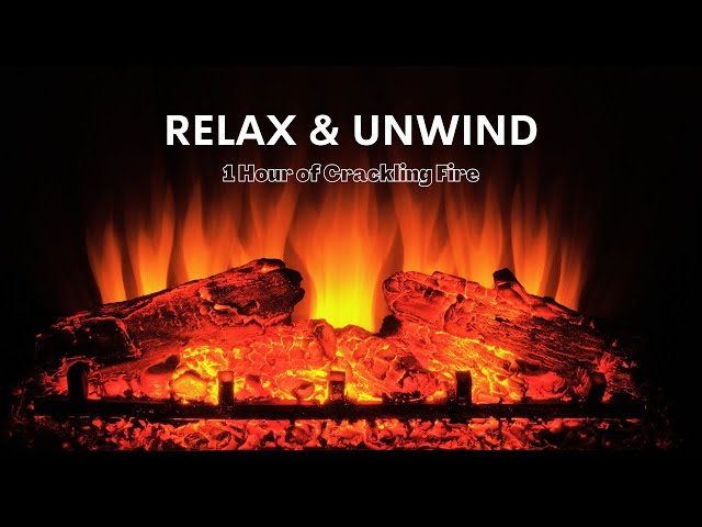 Relaxing Fireplace Sounds | 1 Hour of Crackling Fire Ambience for Stress Relief & Relaxation