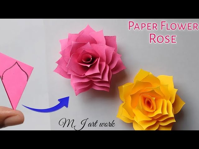 How to make a paper flowers Rose | paper flowers Making step By step | DIY paper Rose Flowers