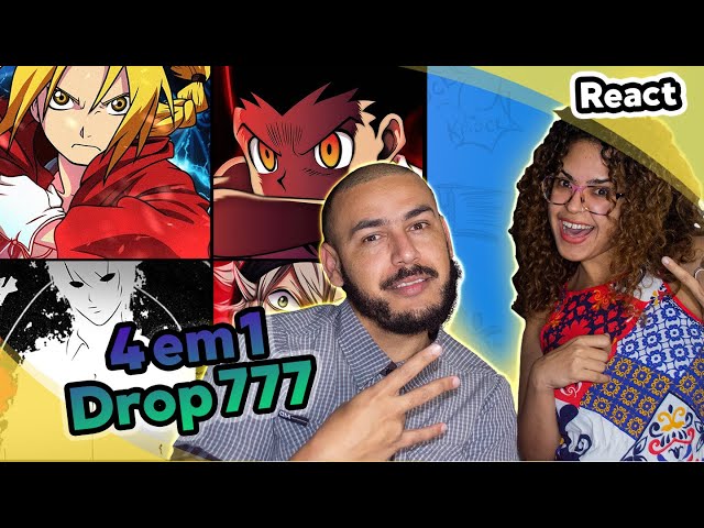 REACT 4em1 | Rap do Edward Elric | Rap do Gon | DEATH NOTE | Rap do Asta - Drop777