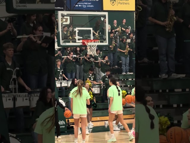 Women’s sports day.  mustangs w basketball showing off their stylish new shirts in celebration