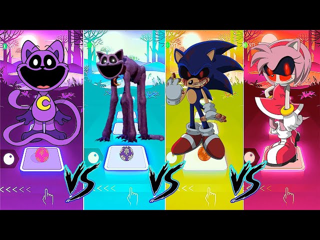 CatNap Monster vs CatNap Nightmare vs Sonic Exe vs Amy Exe Tiles Hop EDM Rush!