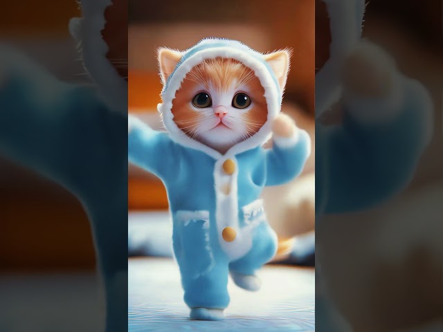 Cute Baby Cat Dancing 🥰 #cute #cat #midjourney #funny #baby