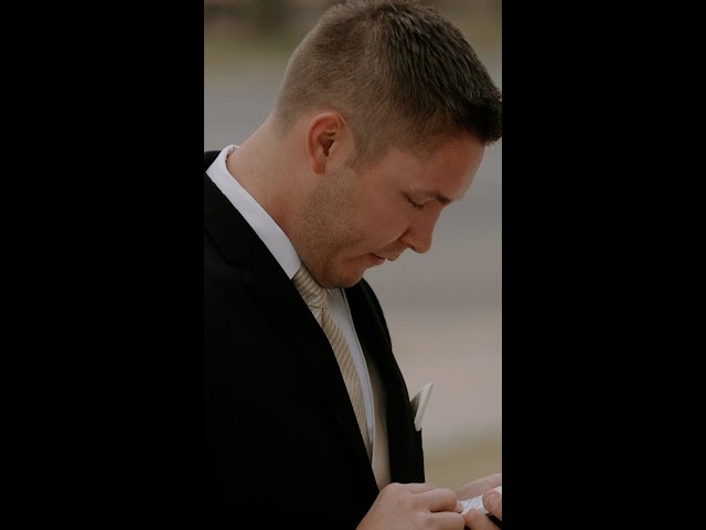 Groom gets emotional while reading personal vows #shorts