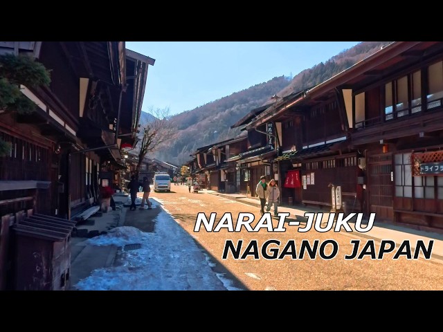 [4K Japan] "Narai-juku" Samurai road covered in snow in midwinter HDR