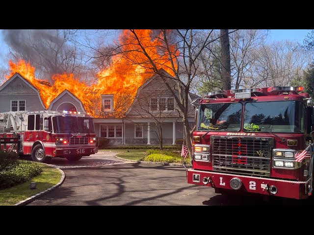 *FULLY INVOLVED MANSION - EAST NORWICH NY