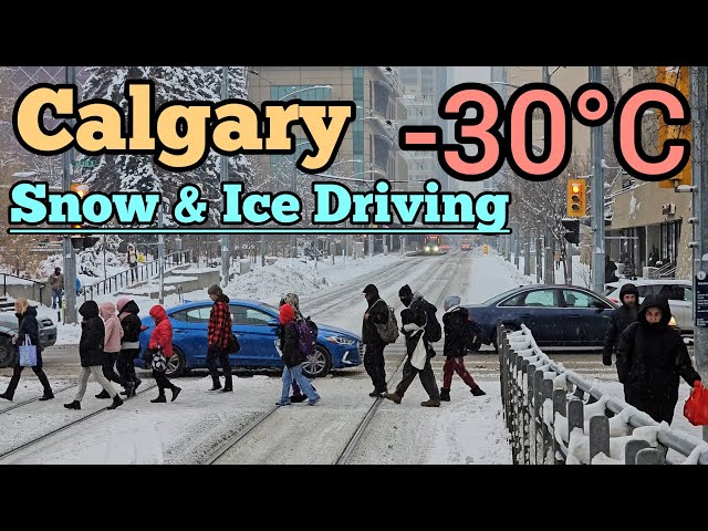 Calgary Snow and Ice Driving on Slippery Roads. Dangerous winter Driving in Calgary #snow #Calgary