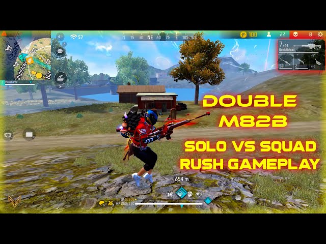 DOUBLE M82B SOLO VS SQUAD RUSH GAMEPLAY IN HEROIC RANK GARENA FREE FIRE BATTLEGROUND