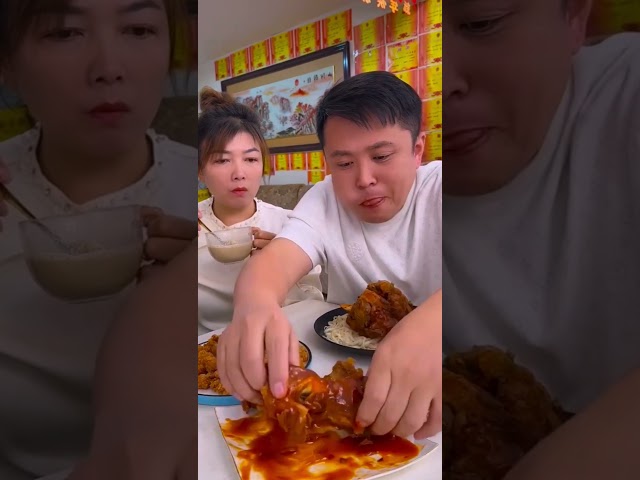 Husband and Wife Mukbang Challenge 2025#yummy #funny #youtubeshorts #shorts#funny