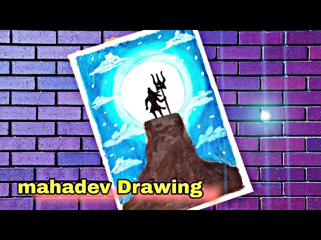 Lord Shiva Drawing With Oil Pastels | Lord Shiva Drawing Tutorial @ArtistShikhaSharma