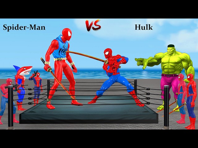 Siêu nhân nhện🔴Spider-Man Attacks Venom rescue Spider-Man from Dinosaur T-rex vs Joker  vs big hulk