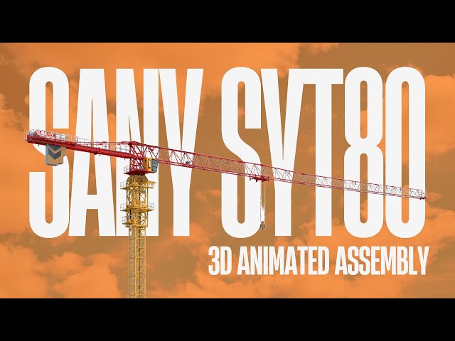 Sany SYT80 Tower Crane Assembly 3D Animation [ENG SUB]