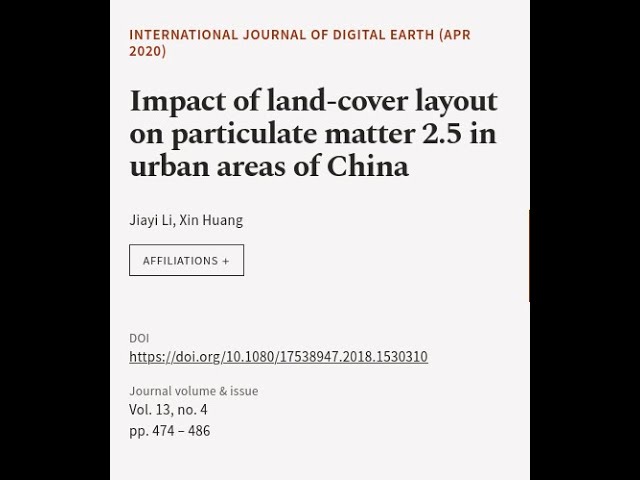 Impact of land-cover layout on particulate matter 2.5 in urban areas of China | RTCL.TV