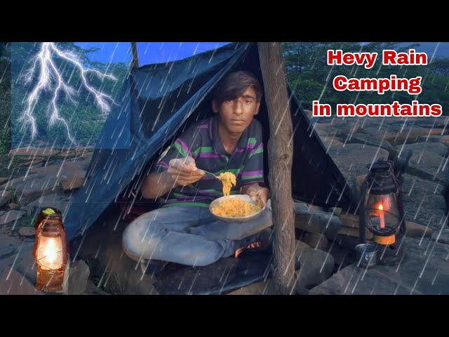 Heavy Rain camping in mountains | indian camping video in rain | camping videos