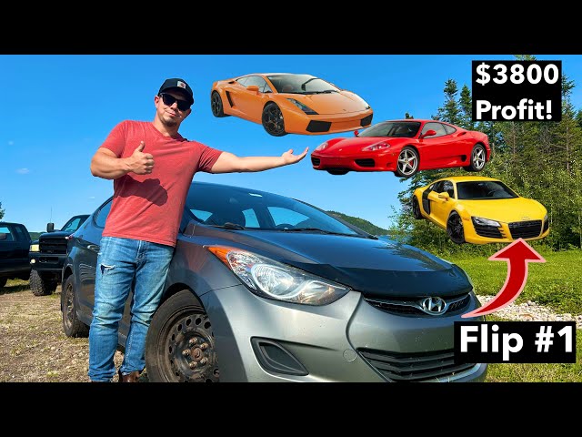 Flipping cars until I can afford a SUPERCAR! How I made $3800 flipping a $400 Hyundai Elantra!