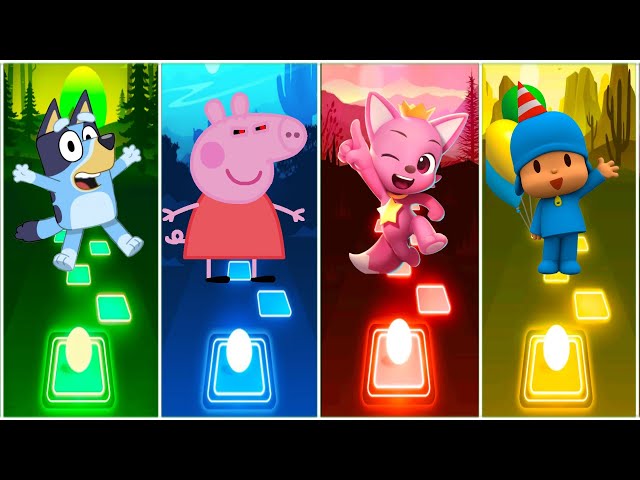 Bluey Bingo 🆚 Pocoyo 🆚 Pinkfong Baby Shark 🆚 Peepa Pig | Tiles Hop EDM Rush