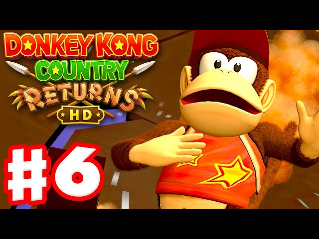 Donkey Kong Country Returns HD - Full Game Walkthrough Part 6 - Cliff!