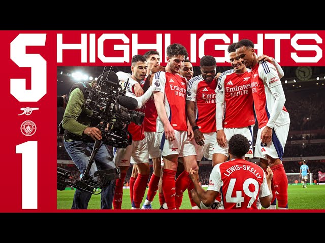 HIGHLIGHTS | Arsenal vs Manchester City (5-1) | Odegaard, Partey, Lewis-Skelly, Havertz, Nwaneri