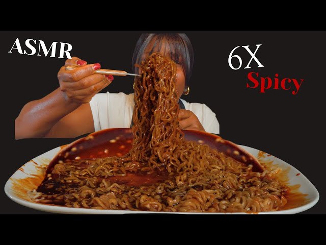 ASMR 6x spicy noodles challenge reaction mukabang NEVER AGAIN (Talking)Real Eating Sounds Vikky ASMR