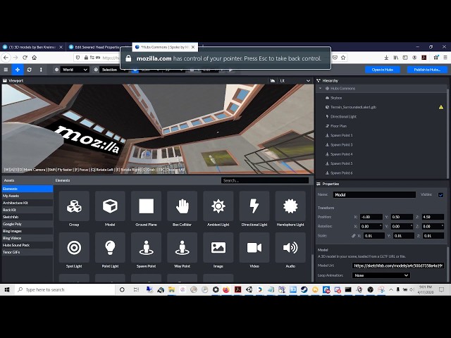 Importing Your Own 3D Model into Mozilla Hubs and Spoke (Read Description for Important Information)
