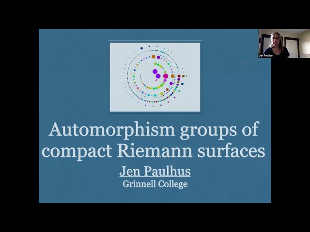 Jen Paulhus, Automorphism groups of compact Riemann surfaces