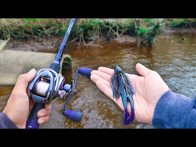 Catching BIG Bass on BIG Jigs (Pond Fishing)