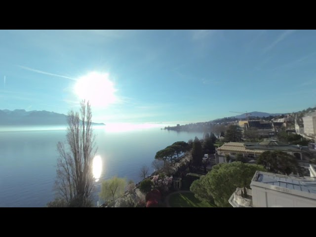 Montreux, Lake Geneva, Switzerland. VR180 3D - View from Eurotel / Mona