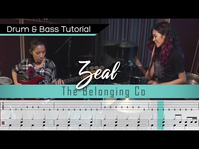 Zeal - The Belonging Co || Worship Drum & Bass Tutorial (with notation and tabs)