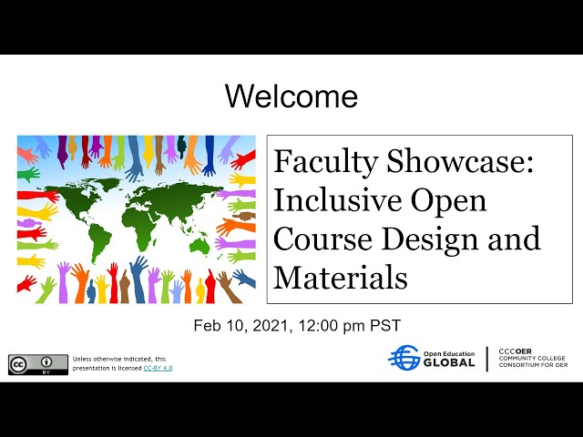 Faculty Showcase: Inclusive Open Course Design and Materials