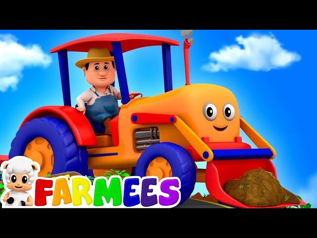 Tractors Wheels Go Round And Round | Cartoons For Kids | Nursery Rhymes For Babies By Farmees