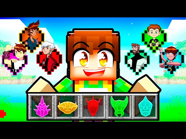 Minecraft mas TENHO CORAÇÕES de BEN 10 ALTERNATIVOS!