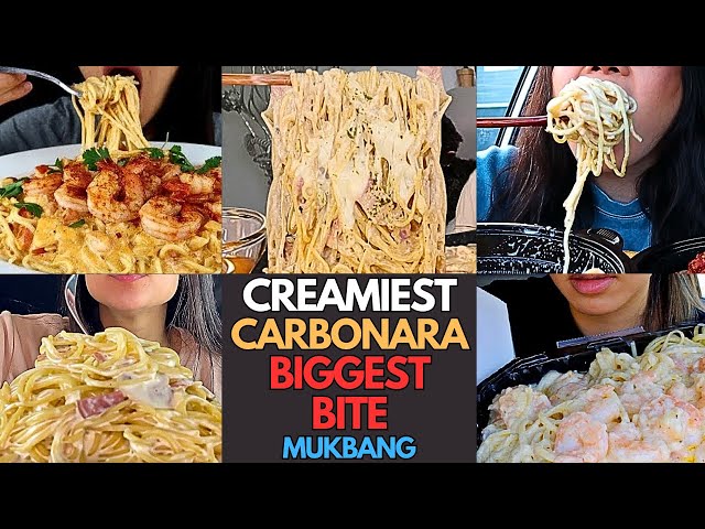 😋🍝🤤 Mouthwatering Moments: Creamiest Carbonara Mukbang | Biggest Bite | MUKBANG COMPILATION😍😊🍝