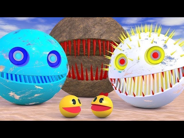 Pacman and Ms. Pacman vs Sand Monster vs Two Robot Pacmans in Egypt | Fireknight99