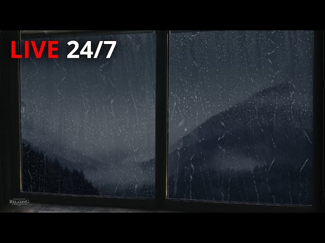 🔴 Rain & Thunder Cabin Window | Relaxing Sounds for Sleep, Insomnia, Study, PTSD