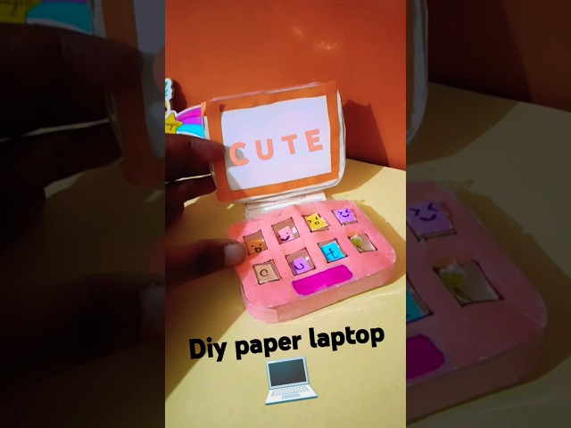 Diy paper laptop 💻#papercraft#trending #diy