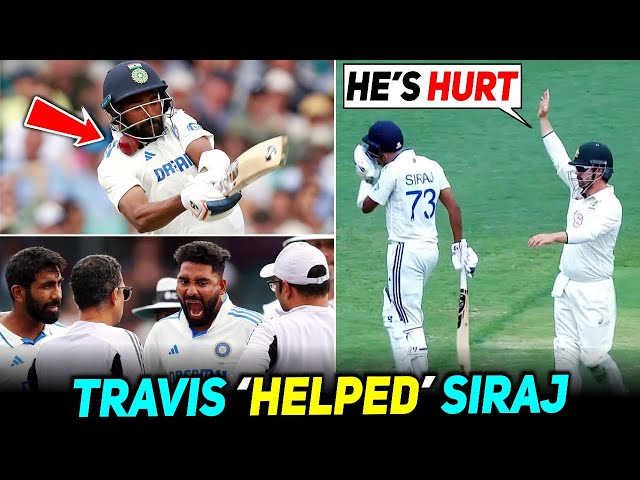 Watch: Travis Head Concern for Mohammed Siraj after Ball Hit on his Helmet