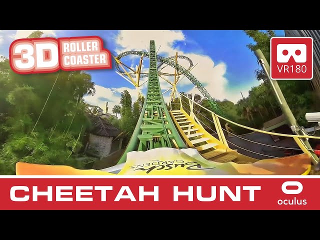 CHEETAH HUNT immersive VR Roller Coaster VR180 3D | onride POV Busch Gardens Tampa VR360 Thrillride