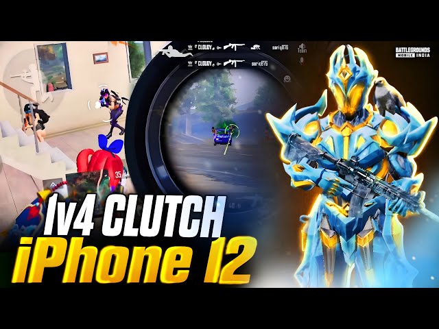 Intense 1v4 clutch in iPhone 12 BGMI 60 fps 3.5 new update #bgmi #pubgmobile