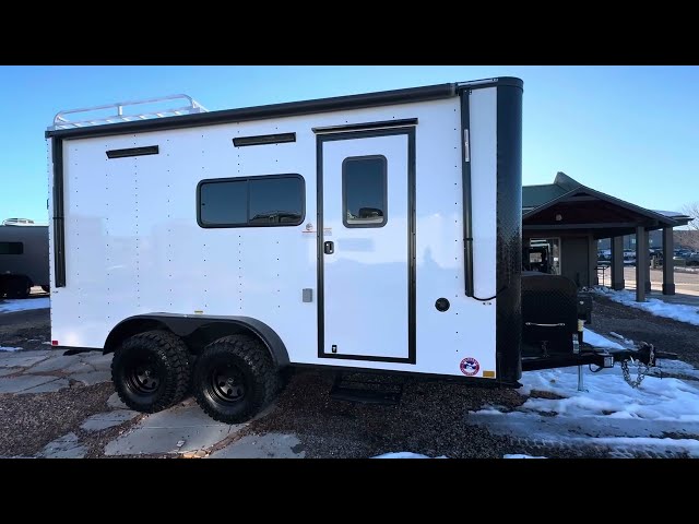 7x16 off road trailer with full bath! 13 feet of garage and only 3700lbs!