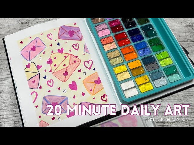 20 minute daily art ideas #4 - art for relaxation (unintentional ASMR, no talking)