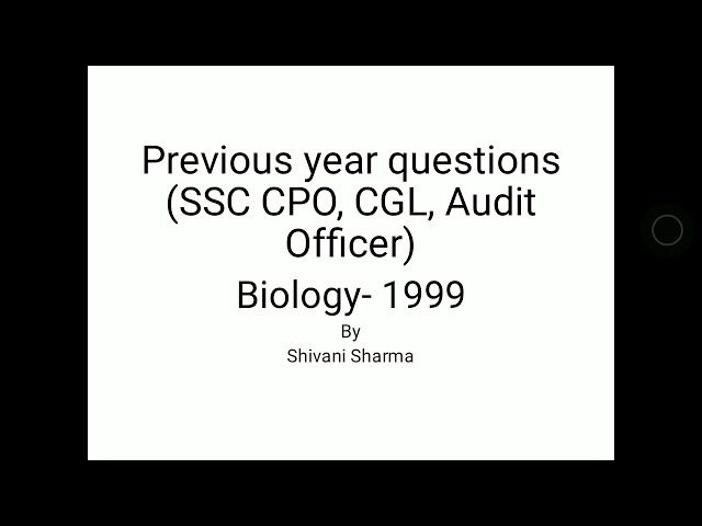 Previous year questions biology 1999